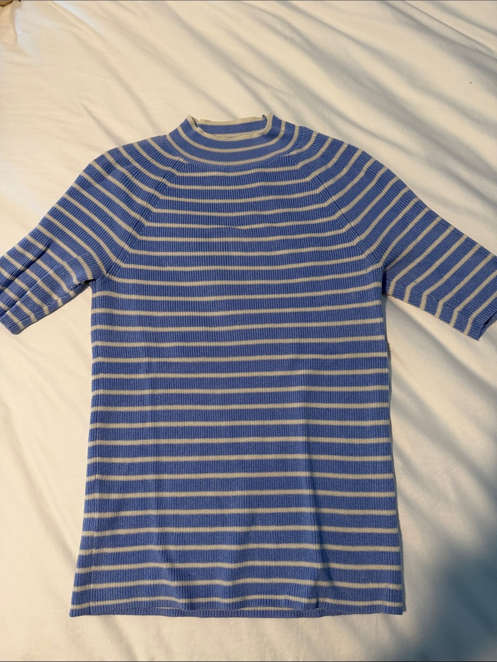 Ann Taylor Striped Short-Sleeve Sweater